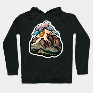 Storm Clouds over Mountain Peak Sticker Hoodie